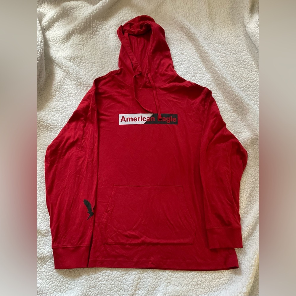 AMERICAN EAGLE Hoodie Light Weight Dark Red 2xl